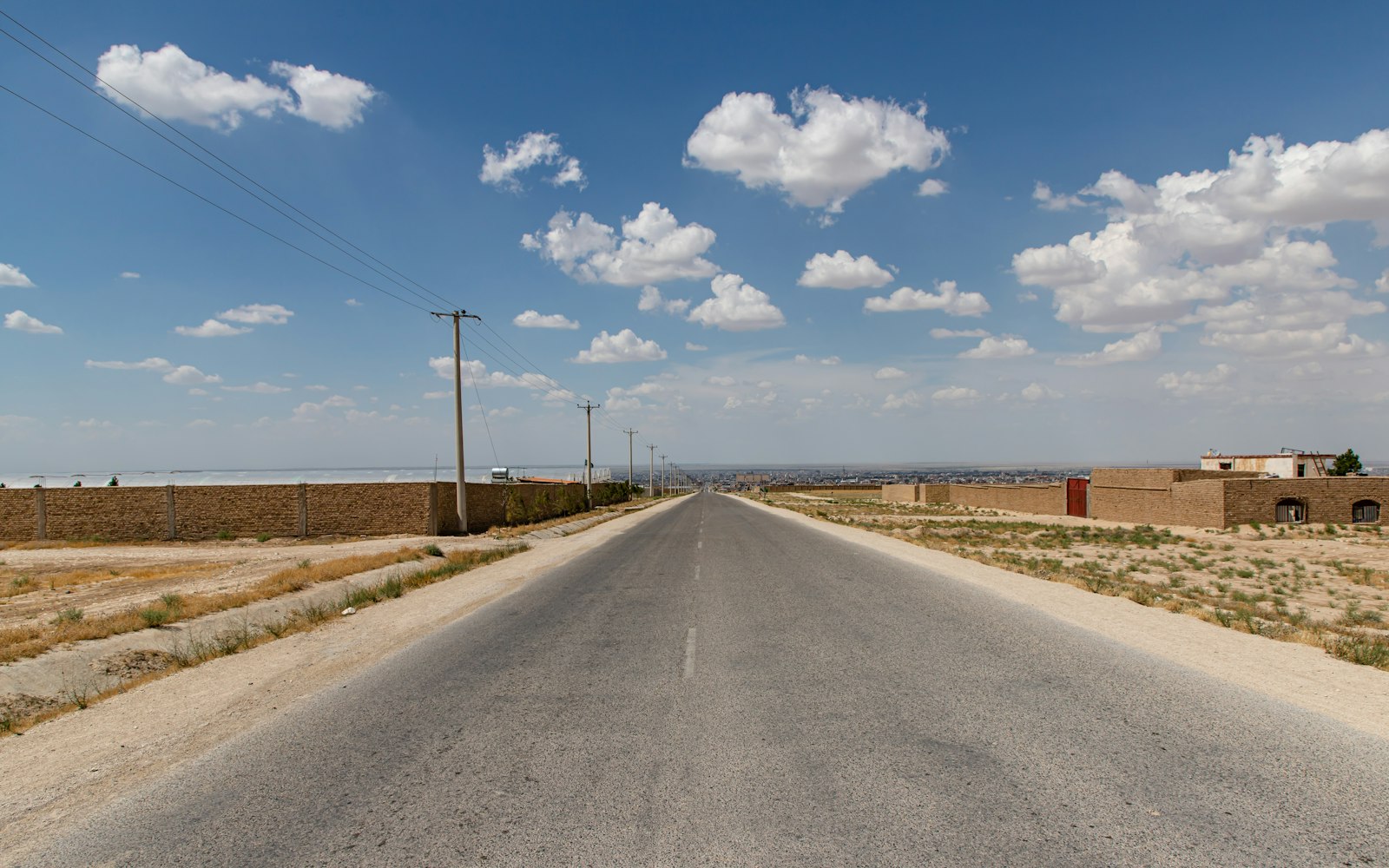 Road in western Afghanistan on the freight route from the Islam Qala border crossing to Herat